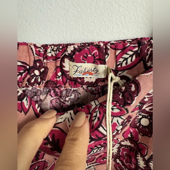 Faherty Pacifica Floral Square Neck Linen Blend Tank NWT Small - Picture 6 of 8